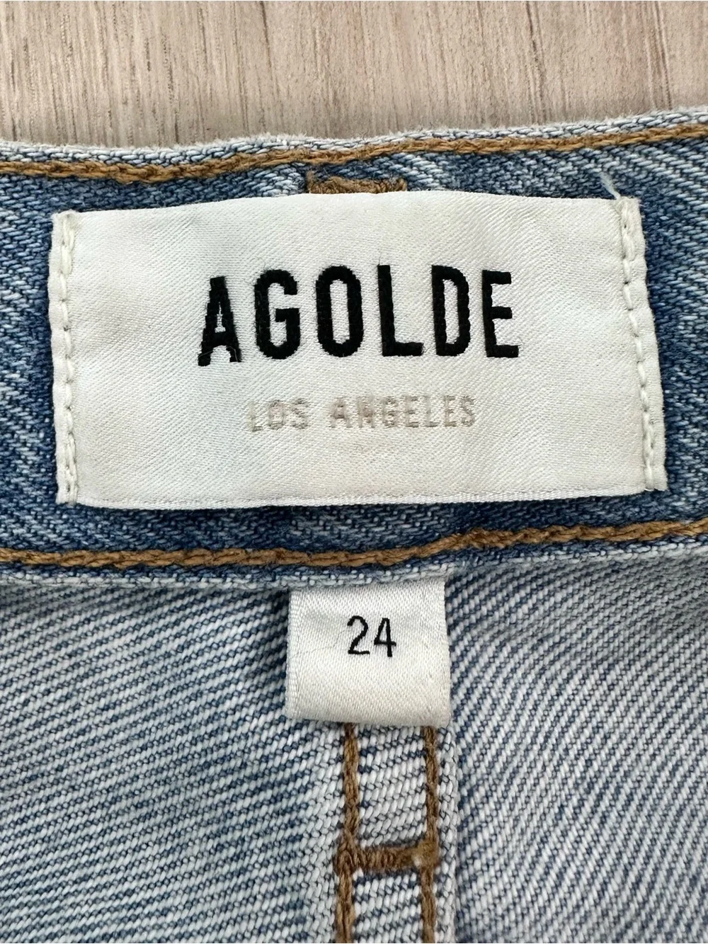 AGOLDE high rise pieces tapered Luna jeans size 24 light wash